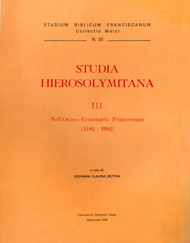 Bottini, Studia Hierosolymitana, Vol. III