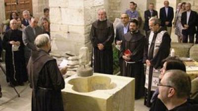 Posa della prima pietra del Terra Sancta Museum