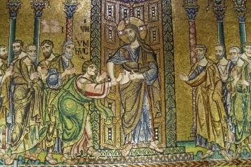 Betlemme Basilica Mosaici 06 Incredulità S. Tommaso